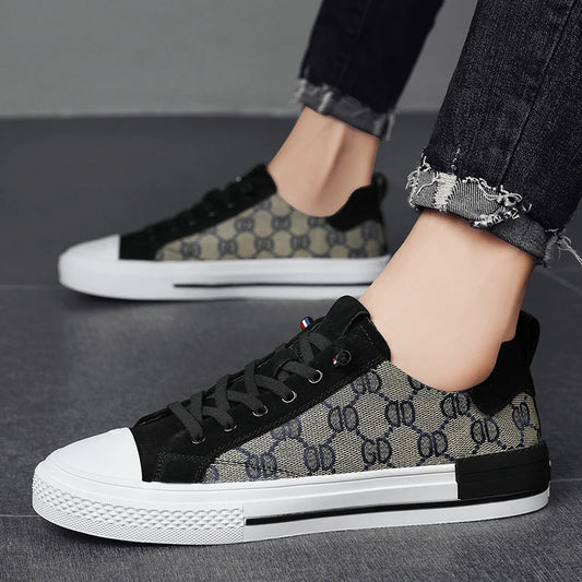 Patterned Canvas Sneakers Lightweight Casual Shoes Flats