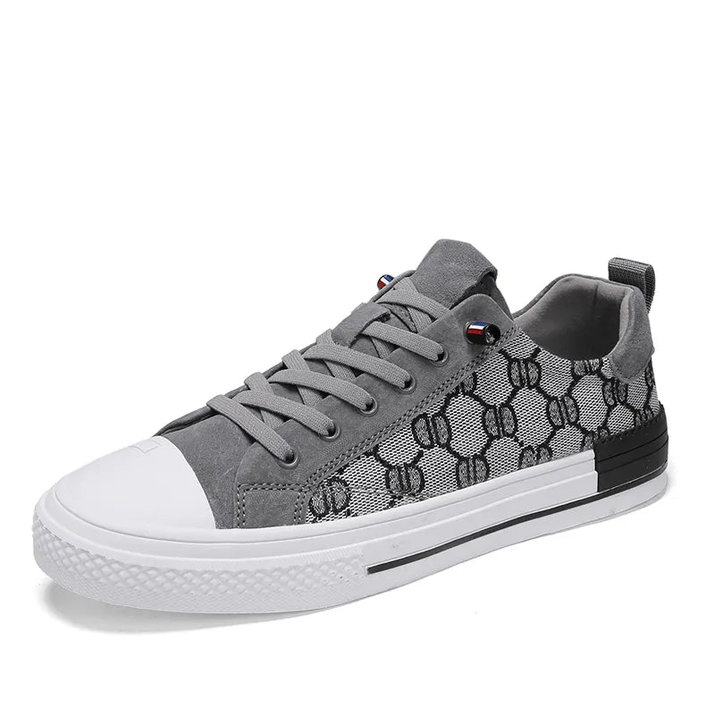 Patterned Canvas Sneakers Lightweight Casual Low Tops