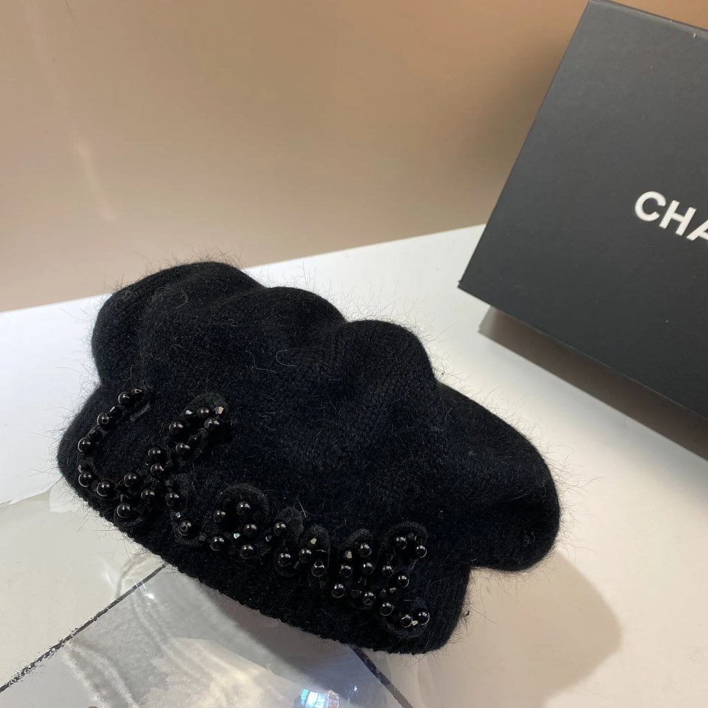 Pearl Embroidered French Beret Octagonal Design