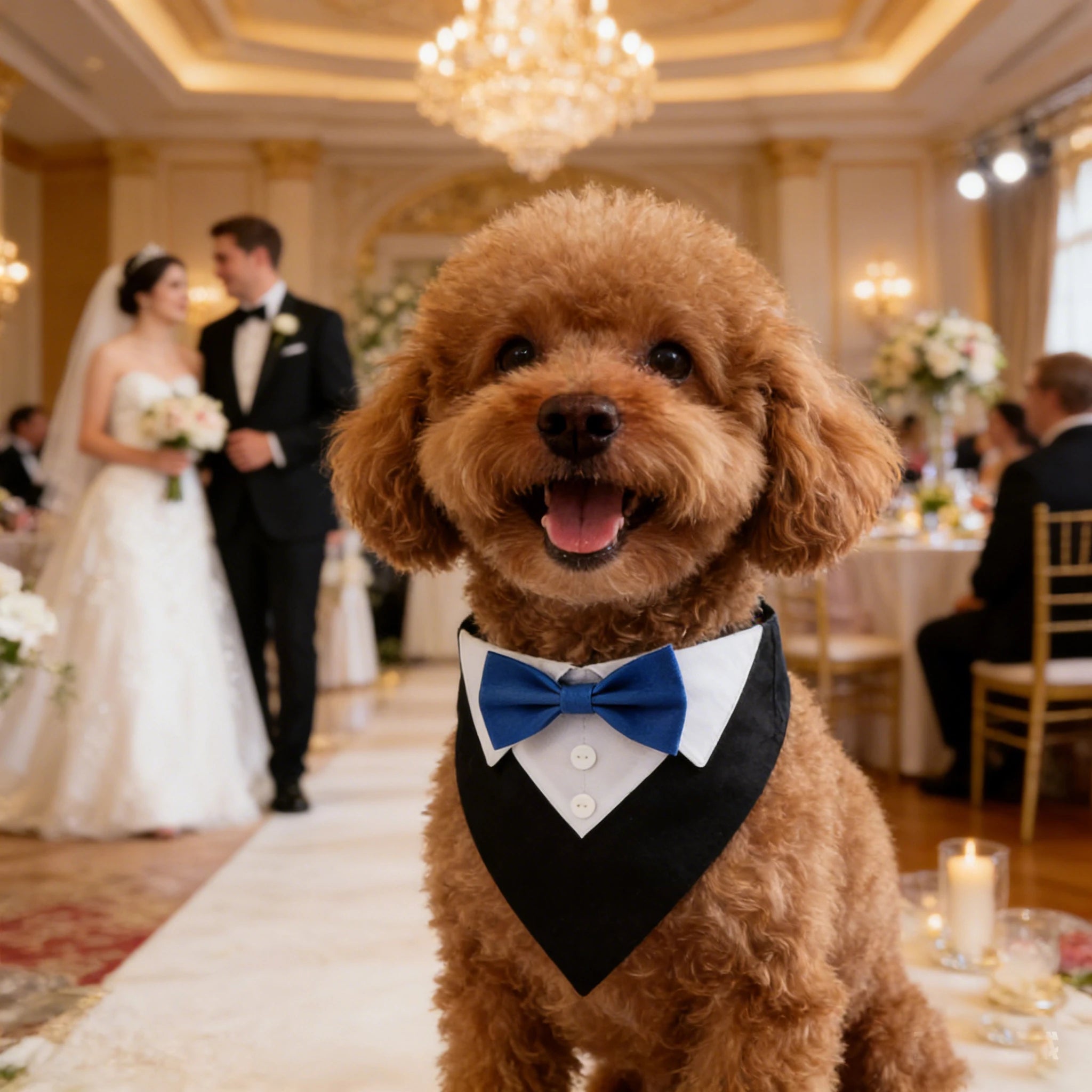 Bow Tie Dog Collar Tuxedo Bandana Adjustable Dress-up Party Costume