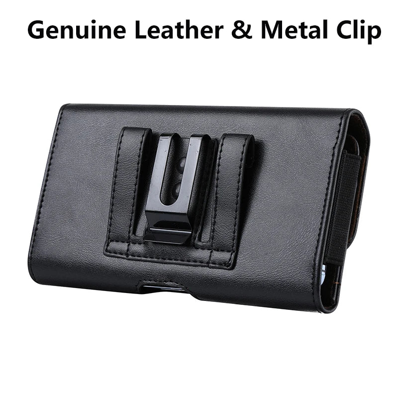 Phone Belt Holster Clip-On Waist Leather Pouch Bag iPhone Samsung
