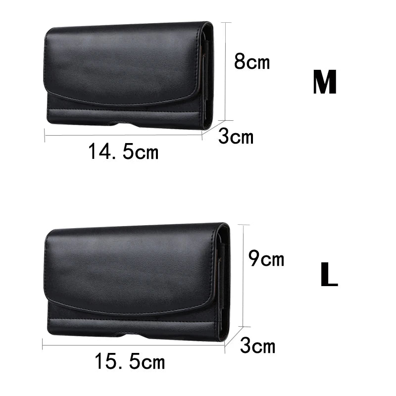 Phone Belt Holster Clip-On Waist Leather Pouch Bag iPhone Samsung