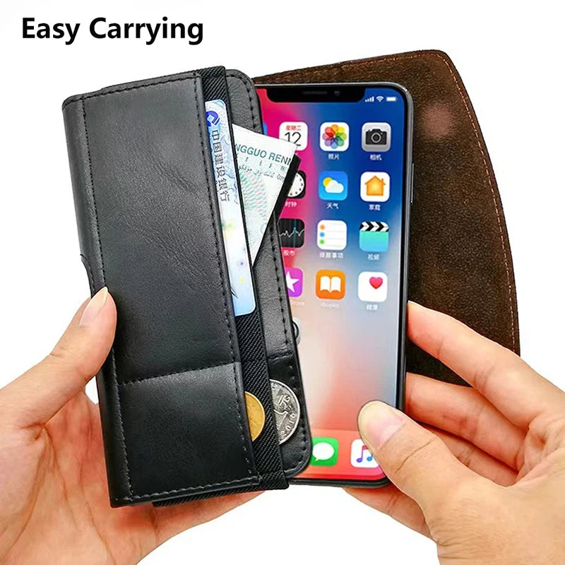 Phone Belt Holster Clip-On Waist Leather Pouch Bag iPhone Samsung