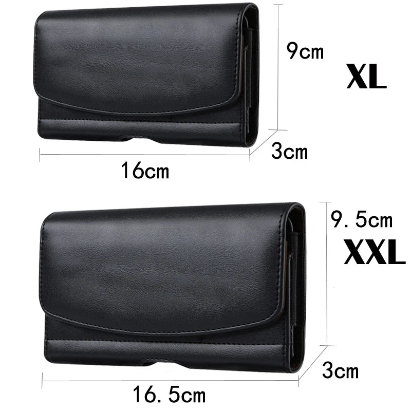 Phone Belt Holster Clip-On Waist Leather Pouch Bag iPhone Samsung