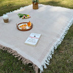 Picnic Blanket Beach Rug With Tassels