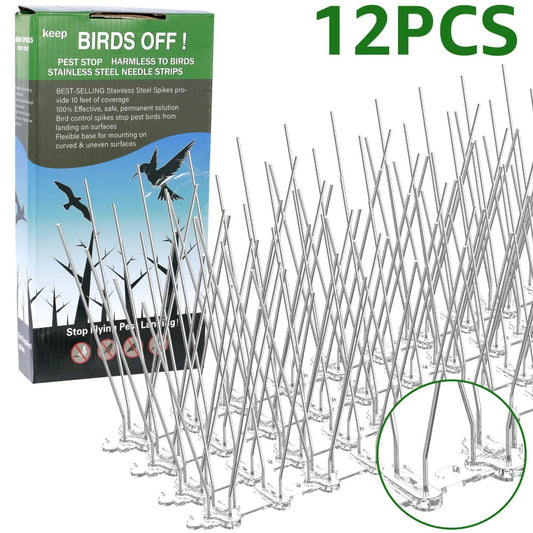 Pigeon & Bird Spikes 12pcs Anti-Pigeon Birds Stop Stainless Steel Thorns