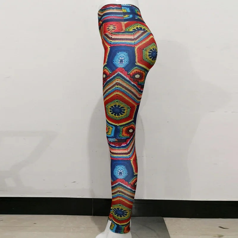 Paisley Leggings Pilates Pants Vintage Printed Yoga Crossfit Spin Class Tights