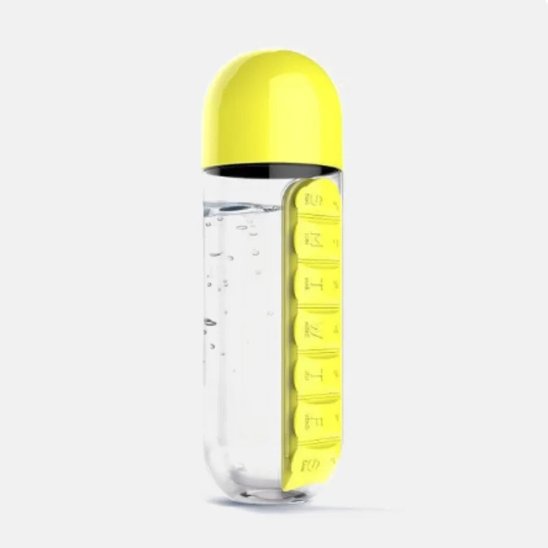Pillbox and Hydration Water Bottle 600ml
