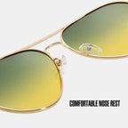 Pilot Anti-Glare Aviator Gradient Sunglasses Unisex Day Night Driving Glasses