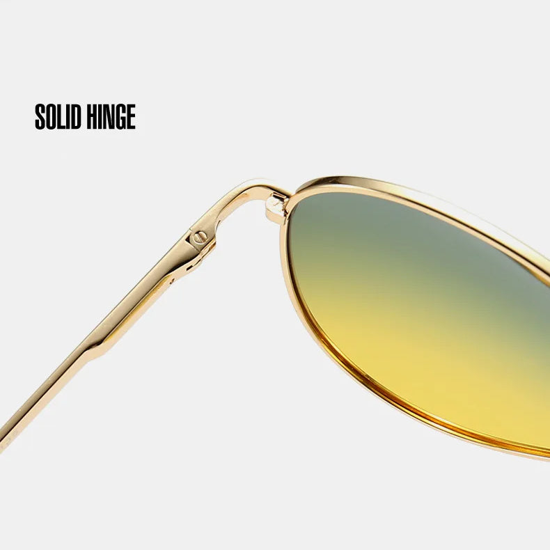 Pilot Anti-Glare Aviator Gradient Sunglasses Unisex Day Night Driving Glasses