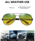 Pilot Anti-Glare Aviator Gradient Sunglasses Unisex Day Night Driving Glasses