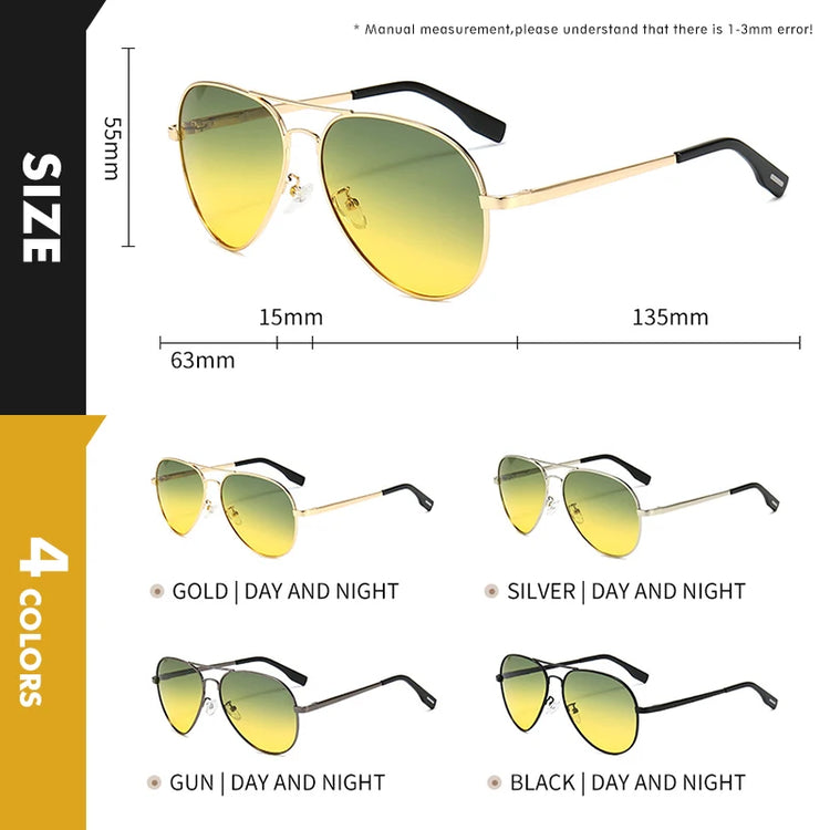 Pilot Sunglasses Polarised Unisex Day Night Glasses-Keep Melbourne Marvellous Official Store