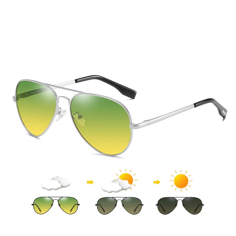 Aviator Pilot Gradient Sunglasses Polarised Unisex Day Night Car Driving Glasses