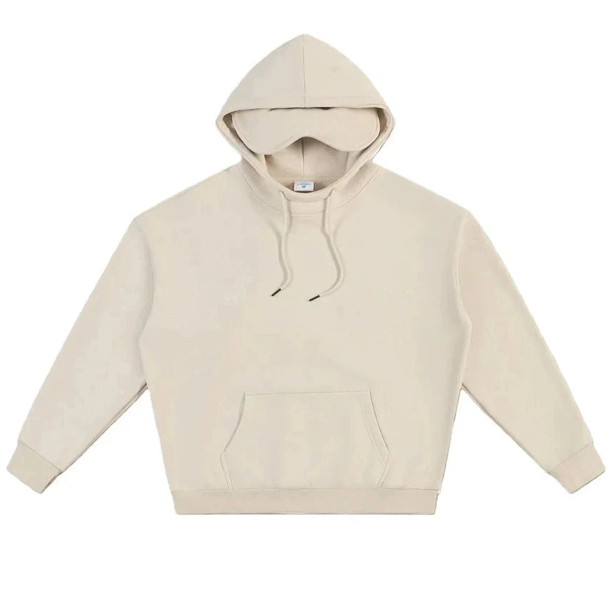 Hoodie with Built-In Eye Mask Travel Sleeping Hack