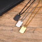 Dog Tag Necklace Blank Unmarked Army Pendant Stainless Steel
