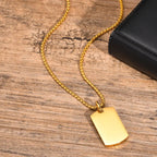 Dog Tag Necklace Blank Unmarked Army Pendant Stainless Steel