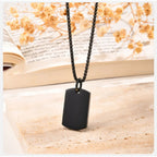 Dog Tag Necklace Blank Unmarked Army Pendant Stainless Steel