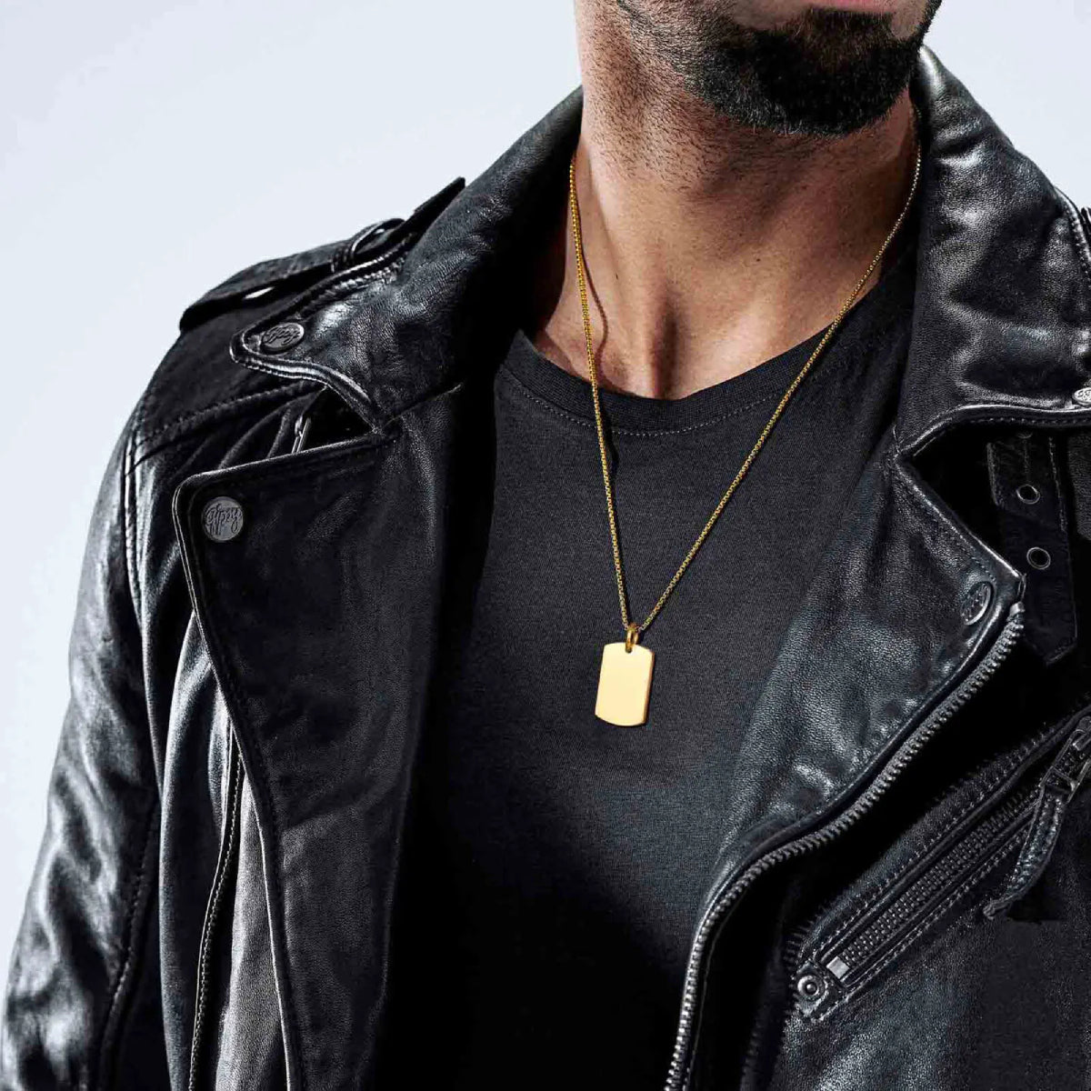 Plain Dog Tag Necklace Blank Unmarked Army Pendant Stainless Steel