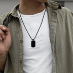 Dog Tag Necklace Blank Unmarked Army Pendant Stainless Steel