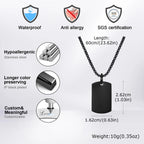 Dog Tag Necklace Blank Unmarked Army Pendant Stainless Steel