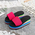 Rainbow Platform Slides Height Boosting Sandals Flip Flops