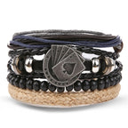 Stacked Bracelet Bangle Chunky Leather