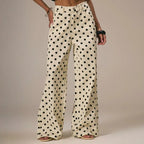 Polka Dot Baggy Jeans Retro Mid Rise Women's Pants