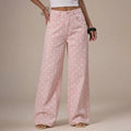 Polka Dot Baggy Jeans Retro Mid Rise Women's Pants