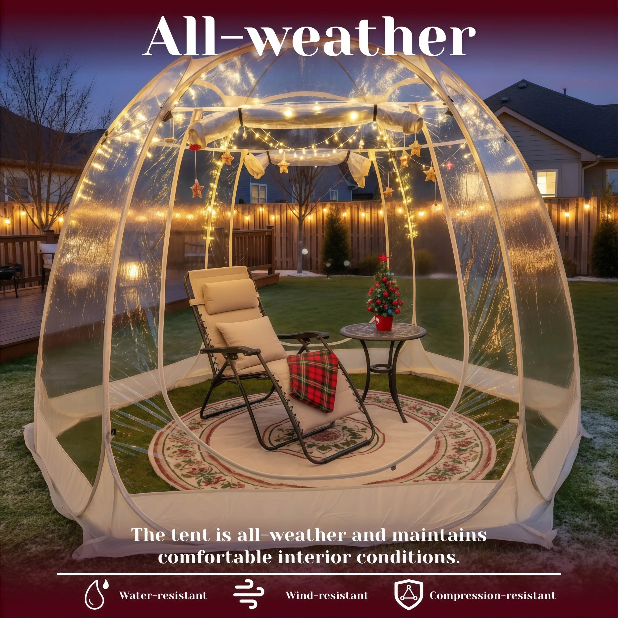 Pop-Up Bubble Tent Weatherproof Outdoor Igloo