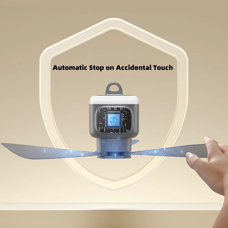 Home Portable Ceiling Fan 3 Speed With Night Light Outdoor Air Cooling Camping Tent Rechargeable 12000mAh