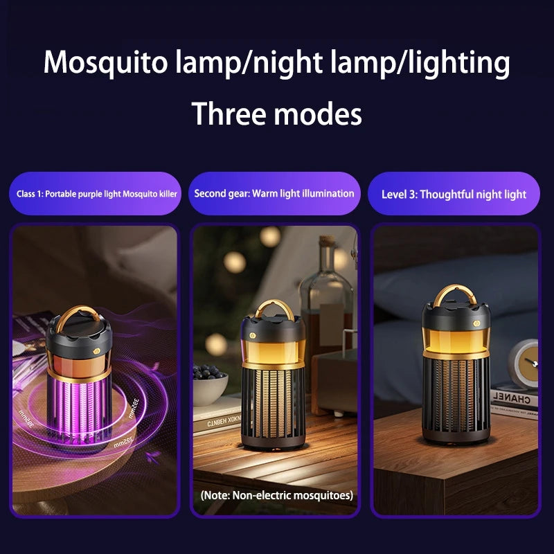 Portable Mosquito Zapper USB Rechargeable Mozzie Trap Indoors Outdoors