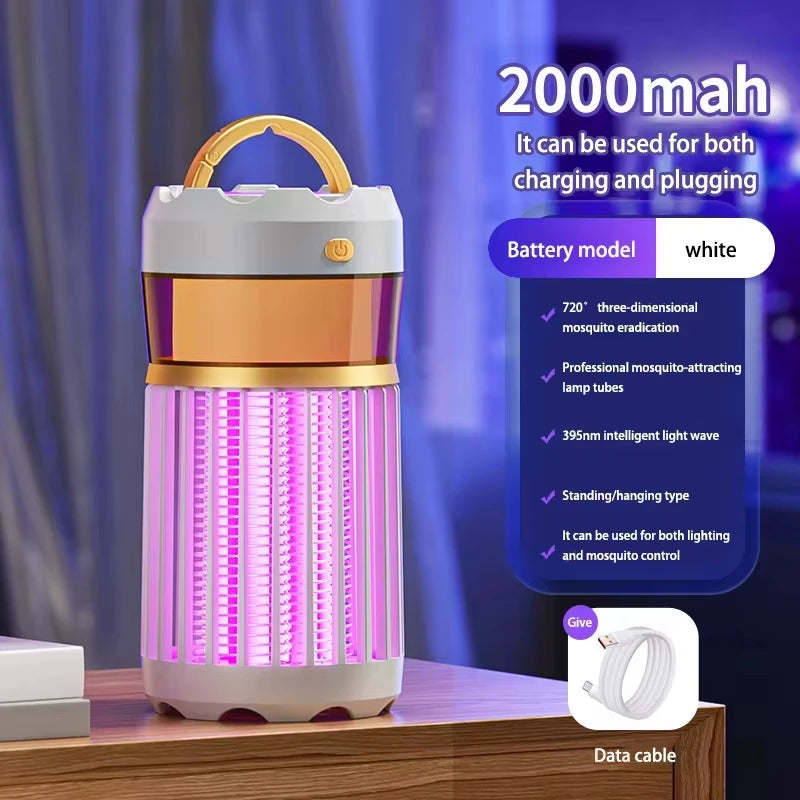 Portable Mosquito Zapper USB Rechargeable Mozzie Trap Indoors Outdoors