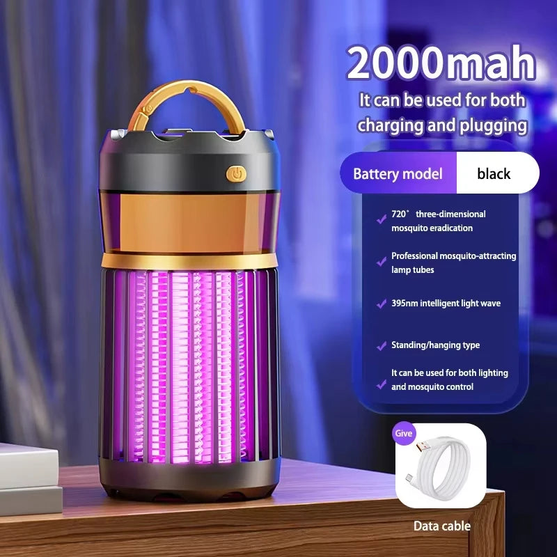 Portable Mosquito Zapper USB Rechargeable Mozzie Trap Indoors Outdoors