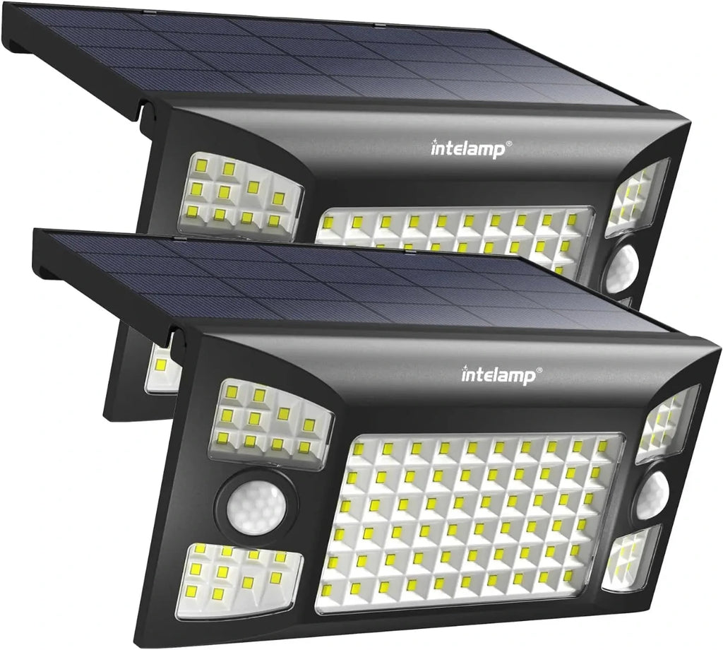 Two solar-powered outdoor lights sold as a pack multi bundle