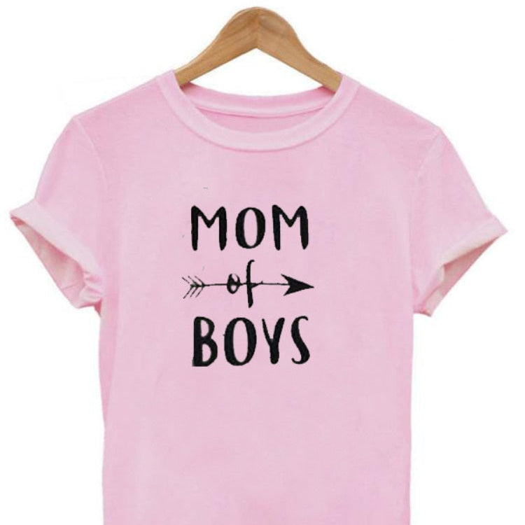 Mom of Boys T-shirt Women's Proud Mother Motivation Positive Tee