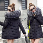 Long Puffer Parker Jacket Coat With Detachable Hood