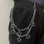Punk Wallet Chain Jeans Waist Moon Star Rivets Skull Rock Goth Pants Jewelry
