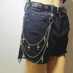 Punk Wallet Chain Jeans Waist Moon Star Rivets Skull Rock Goth Pants Jewelry