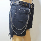 Punk Wallet Chain Jeans Waist Moon Star Rivets Skull Rock Goth Pants Jewelry