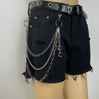 Punk Wallet Chain Jeans Waist Moon Star Rivets Skull Rock Goth Pants Jewelry