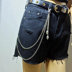 Punk Wallet Chain Jeans Waist Moon Star Rivets Skull Rock Goth Pants Jewelry