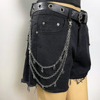 Punk Wallet Chain Jeans Waist Moon Star Rivets Skull Rock Goth Pants Jewelry