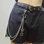 Punk Wallet Chain Jeans Waist Moon Star Rivets Skull Rock Goth Pants Jewelry