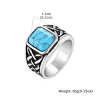 Men's Punk Vintage Rings Retro Viking Knot Rune Signet Bands