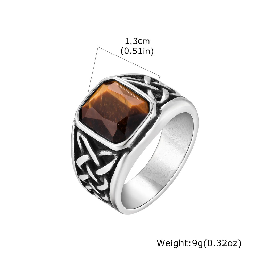 Punk Vintage Rings Retro Viking Knot Rune Signet Bands