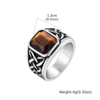 Men's Punk Vintage Rings Retro Viking Knot Rune Signet Bands