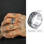 Men's Punk Vintage Rings Retro Viking Knot Rune Signet Bands
