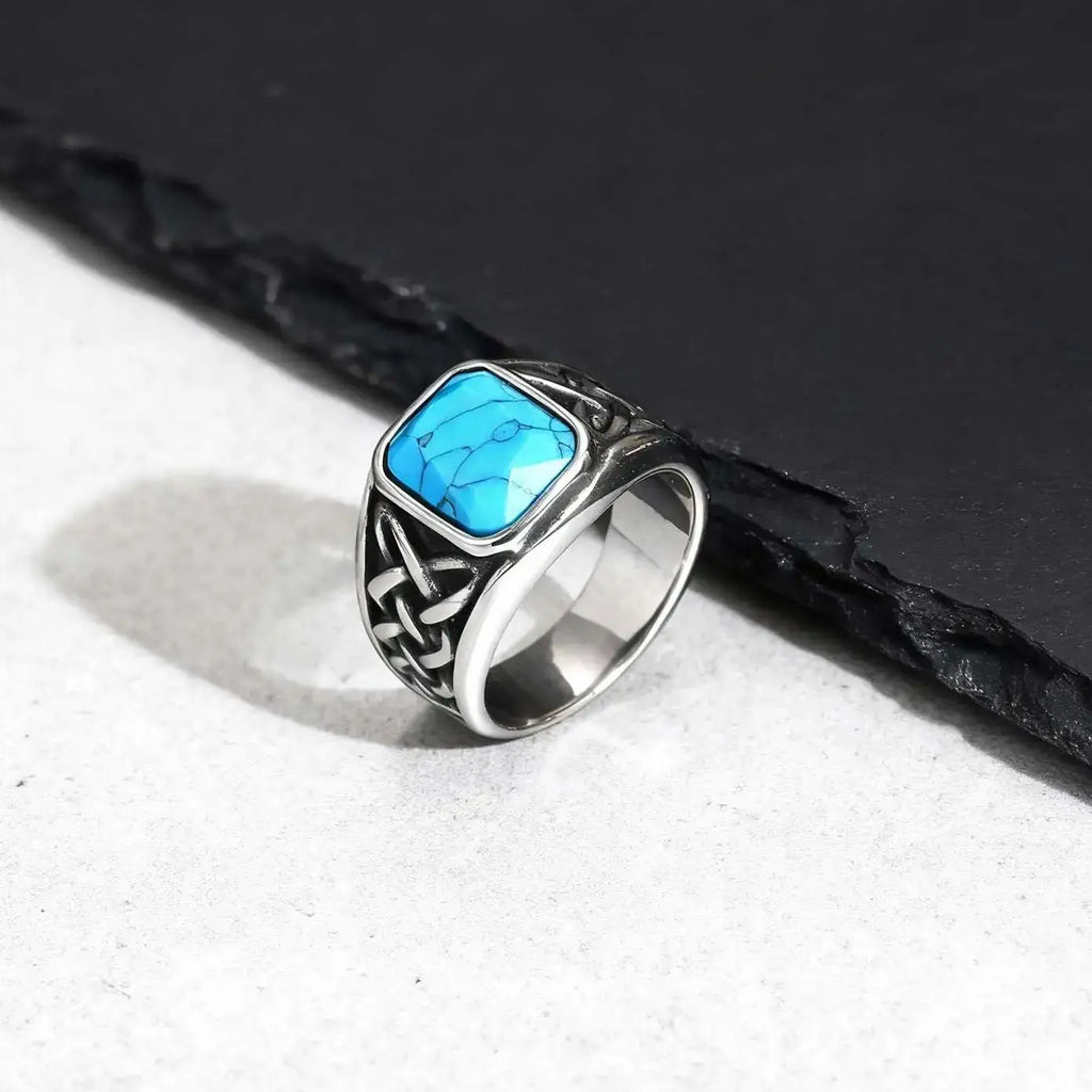 Punk Vintage Rings Retro Viking Knot Rune Signet Bands