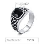 Men's Punk Vintage Rings Retro Viking Knot Rune Signet Bands