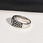 Men's Punk Vintage Rings Retro Viking Knot Rune Signet Bands
